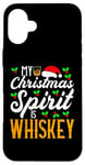 Coque pour iPhone 16 Plus My Christmas Spirit Is Whiskey Funny Christmas Drinking