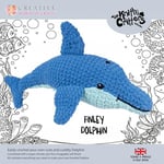 KNITTY CRITTERS Complete Crochet Kit, Finley Dolphin, Cuddly Size