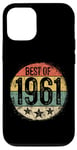 Coque pour iPhone 12/12 Pro Best Of 1961 Cadeau d'anniversaire pour homme et femme 64 ans