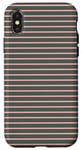 Coque pour iPhone X/XS Gris Rose Rayé Girly Esthétique Preppy Stripe