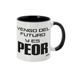 LUXMOVIL Tasse en céramique personnalisée 350 ml, M. Tarao Phrases originales, cadeaux drôles, adapté aux micro-ondes de couleur blanche et noire (je viens du fututo...)