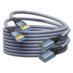 Cable De Rallonge Usb 3.0, [3M+3M, 2 Paquet] Usb Male Vers Femelle Rallonge Cable Transfert De Données À Grande Vitesse 5Gbps Pour Console De Jeu, Imprimante, Webcam, Clavier Usb, Lecteur Flash