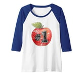 Womens #1 Number One Champion Special Best Apple Classic Raglan Baseball Tee