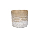 KitchenCraft - Pot de Fleurs en Bambou Tressé pour Petites Plantes d'Intérieurs, Blanc/Beige, 12 x 12 x 11,5 cm