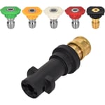 Adaptateur pour Nettoyeur Haute Pression,Connexion Rapide 1/4 Compatible pour Karcher Karcher K2-K7,avec 5PCS Embouts de Buse à Plusieurs Degrés,Kit