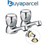 Bristan Club Pillar Taps Utility Basin Taps Chrome Plated with Metal Heads 1/4"