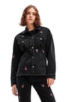 Desigual Women's Arkansas Woman Denim Trucker Jacket, Black, L