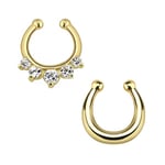 2-pack Fake Septum Näsring Fakepiercing Guld guld