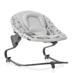 hauck Alpha Bouncer Premium, Nordic Grey - Baby Seat for Alpha+ Wooden Highchair with 3-Point Hip Harness, Bouncing Frame & Seat Reducer, from Birth up to 9 kg