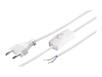 Goobay - Strømkabel - Europlug (Hann) Til Uisolert Tråd - Ac 250 V - 2.5 A - 1.5 M - Hvit