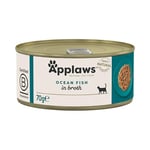 Applaws 100% Natural Wet Cat Food, Ocean Fish In Broth, 70 g Tin (Pack of 24)