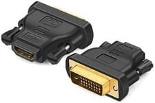 Lot De 2 Adaptateurs Hdmi Vers Dvi Femelle Versmale,Convertisseur Bidirectionnel Dvi Vers Hdmi Pour Ecran D'Ordinateur,Hdtv,Ps3,Ps4,Dvd,Nintendo Switch Et Autres