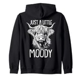 Highland Cow Just A Little Moody Funny Farming Farm Farmer Zip Hoodie