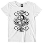 Teetown - T Shirt Femme - Basketball Rebellion Skull - Lakers Warriors Spurs Celtics Chicago Bull Nba Sport Jam Youngboy - 100% Coton Bio