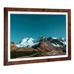 Big Box Art Framed Print of Landscape Moon Above The Mountains Design | Wall Art Picture | Home Decor for Kitchen, Living Room, Bedroom, Hallway, Walnut, A2 / 24.5x18 Inch / 62x45cm