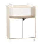 Commode à langer - Babyprice - Scandi naturel - 2 portes - 1 niche - En bois