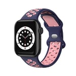 Compatible avec Apple Watch Bracelet 38mm 40mm 41mm Bracelet de rechange compatible avec iWatch Series 7 (41mm) SE Series 6/5/4 (40mm) Series 3/2/1 (38mm) - Poudre bleue