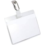 DURABLE Name Badge Clip 9.5 x 7.5 cm PVC (Polyvinyl Chloride) Pack of 25