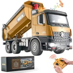 VEVOR Camion à Benne basculante télécommandé, 10 canaux, Camion-Benne RC échelle 1:14, Jouet véhicule de Construction avec lumière, 2 Piles Rechargeables, pour Enfants, garçons, Filles, 8 Ans et Plus