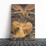 Big Box Art Canvas Print Wall Art William Blake The Red Dragon | Mounted & Stretched Box Frame Picture | Home Decor for Kitchen, Living Room, Bedroom, Hallway, Multi-Colour, 24x16 Inch