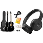 3rd Avenue Full Size 4/4 Acoustic Guitar Steel String Pack Bundle for Beginners & JBL Tune510BT - Wireless on-ear headphones featuring Bluetooth 5.0, up to 40 hours battery life