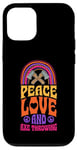 iPhone 12/12 Pro Peace Love And Axe Throwing Bohemian Rainbow Case