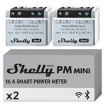 Shelly PM Mini Gen3 - Micromodule Compteur de consommation connecté, Wi-Fi & Bluetooth, Wattmètre, 1 canal 16A, Commande à distance, Application Android, Aucun hub requis (Lot de 2)