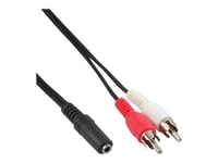 InLine - Câble audio - RCA x 2 mâle pour mini-phone stereo 3.5 mm femelle - 1 m - blindé - noir