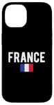 Coque pour iPhone 14 Drapeau de la France avec nom de la France pour les Français et ceux qui aiment la France