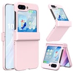 Compatbile for Galaxy Z Flip 5 Case with Hinge Protection, Samsung Flip 5 Case,Slim and Thin Full Protective Shockproof Phone Cover Case for Z Flip 5 5G(2023)- Pink