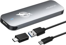 Dogfish Portable Externe SSD 250 Go Ngff 2242/2260/2280 Métal Gris USB 3.1 Type-C Mini Respirable Externe Solid State Drive pour Mac/Windows/Android/Linux(Jusqu'à 6 Gbps,avec LED)