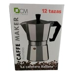 Cafetière Italienne en Aluminium Expresso 12 Tasses Format Familial