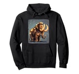 Mammoth with Bright Lights for a Joyful and Happy Costume Pullover Hoodie