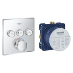 GROHE 29126000 | Grohtherm SmartControl Thermostat Concealed | Square | 3 Valves & Rapido Smartbox - Shower Systems - Universal Concealed Installation Unit - DN 15-35600000