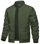 TACVASEN Blouson Militaire Tactique Homme Veste Bomber Jacket Vestes Léger Respirante pour Hommes Vestes Military Tactical Blouson Softshell Armée Vert