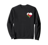 Polish Welsh? A Small Flag in Heart for Poland Wales Sweatshirt