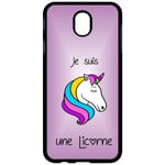 Coque Pour Tablette - Je Suis Une Licorne Fond Violet - Compatible Avec Samsung Galaxy J7 (2017) - Plastique - Bord Noir