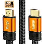 IBRA 4K HDMI Cable 1.5M HDMI Lead - Ultra High-Speed 18Gbps HDMI 2.0b Cord 4K@60Hz Support Fire TV, Ethernet, Audio Return, Video UHD 2160p, HD 1080p, 3D, Xbox PlayStation PS3 PS4 PC ORANGE