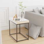 Rectangular Mirrored Bedside Table Side Sofa Coffee Table with Metal Legs