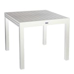 TABLE DE JARDIN EXTENSIBLE BLANC 90/180X90 H 73 EN ALUMINIUM MOD. SULLIVAN