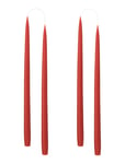 Kunstindustrien Hand Dipped Candles, 4 Pack Röd