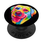 Pop Art Labrador Retriever Portrait Lab Owner PopSockets Adhesive PopGrip