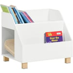 KMB54-W Étagère Enfant, Étagère à Jouets, Étagère à Livres, Étagère de Rangement pour Livres et Jouets, Meuble Enfant, Bibliothèque pour Enfant,