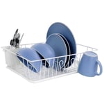 Jumbo Dish Drainer Rack with Plastic Drip Tray & Holder Sink Drying Cup Plates