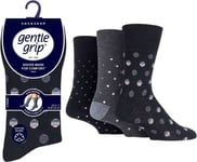 6 Pairs Men's Socks Gentle Grip Honey Comb Top Non Elastic Large Polka UK 6-11