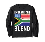 Half African Half American USA Flag South Africa Long Sleeve T-Shirt