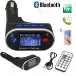 LCC® LCD Bluetooth Car Kit MP3-spelare FM-sändare SD USB Handsfree-laddare med fjärrkontroll