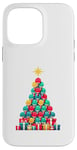 Coque pour iPhone 14 Pro Max Christmas Tree Joueur de Tennis de Table Ping Pong Raquette