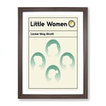 Book Cover Little Women Louise May Alcott Modern Framed Wall Art Print, Ready to Hang Picture for Living Room Bedroom Home Office Décor, Walnut A4 (34 x 25 cm)