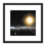 Space Stars HD820 HD716 Illustration 8X8 Inch Square Wooden Framed Wall Art Print Picture with Mount